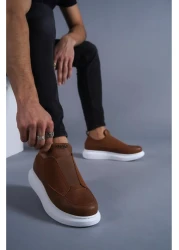 Joy Man J911 Laceless Elastic Orthopedic Sole Casual Men's Sports Sneaker Shoes BT Tan