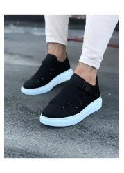 BZ Moda B033 BT Laceless Buckle Orthopedic Sole Men's Sneaker Shoes Black