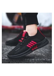 Muchmy حذاء رياضي رجالي خفيف الوزن من القماش للجري والجيم مزود برباط للأولاد