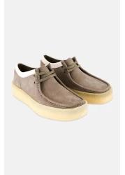 CLARKS Men Wallabee Cup Lace Up Casual Shoes, Grey Combo
