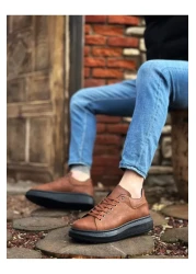 BOA Ba0547 Boa Thick High Sole Tan Black Lace-Up Sports Men's Shoes