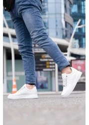 NETSHOES White Color White Sole Lace-Up Casual Men's Sneakers