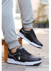 U.S. Polo Assn. حذاء رياضي كاجوال للرجال بنعل مريح باللون الأسود