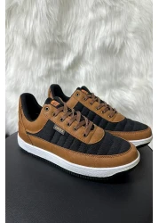 İmerShoes Casual Men's Tan Black Sneaker Lace-Up Comfortable Mesh Breathable Walking Sneakers 014