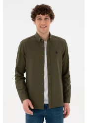U.S. Polo Assn. Men's Khaki Long Sleeve Basic Shirt 50296777 -Vr027