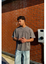 Flaw Wear تي شيرت مدخن مطرز ومغسول