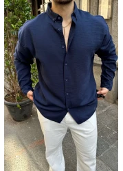 Livio Ferri Napas Men's Oversize Linen Look Shirt