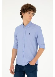 U.S. Polo Assn. قميص أزرق رجالي