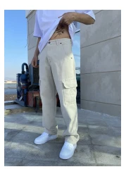 XPUPPETWEAR Double Pocket Detail Stone Color Cargo Baggy Trousers