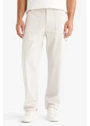 Defacto Gabardine Trousers Straight Fit Pocket Straight Leg B4089Ax24Sp