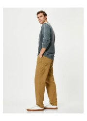 Koton Boyfriend Trousers Washed Pocket Detailed Buttoned