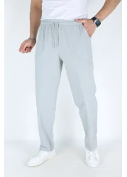 JAGER FABEL بنطال رياضي رجالي من القطن المرن المريح باللون الرمادي