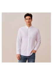 Giordano Men's Wrinkle-Free Cotton Oxford Long Sleeve Shirt