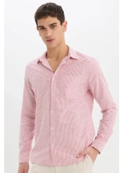 Defacto Modern Fit Polo Neck Striped Long Sleeve Shirt E5046Ax25Sm