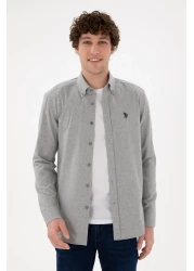 U.S. Polo Assn. Men's Light Gray Long Sleeve Basic Shirt 50296757 -Vr001