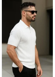 Delpino Polo Neck Knitwear Men's Cotton T-Shirt