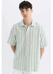 Defacto Relax Fit Striped Short Sleeve Shirt D2059Ax24Hs