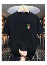 CAST COLLECTİON Men's Black Italian Printed Overszie Tshirt
