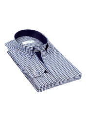 Fitmens Classic Long Sleeve King Checkered Men's Shirt with Gift Box Fs- 001258 - Saks Blue