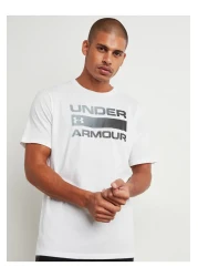 Under Armour تي شيرت بياقة دائرية مطبوع عليه شعار فريق الإصدار