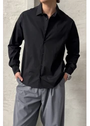 HYMAN Men's Oversize Cotton Poplin Shirt