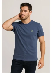 Lacco Crew Neck T-Shirt Mud Blue