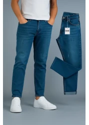 DOPPİO'N DENİM Men's Blue Slim Fit Skinny Leg Nail Jeans