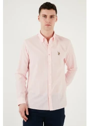 U.S. Polo Assn. قميص رجالي 100% من PUMK بقصة عادية وياقة بأزرار مع شعار G081GL 0042084002