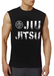 ROCKANDROLL Jiu Jitsu Black Cut Arm | Sleeveless Printed Men's T-shirt | Athlete