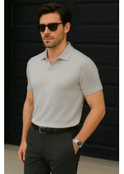 Delpino Polo Neck Knitwear Men's Cotton T-Shirt