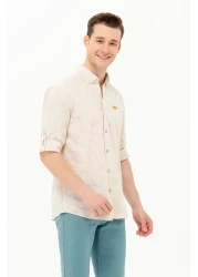 U.S. Polo Assn. قميص إكرو بأكمام طويلة للرجال 50263598 -vr019