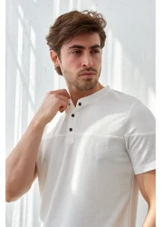 RAVANELLI Men's Modern Slim Fit Judge Collar Snap T-Shirt