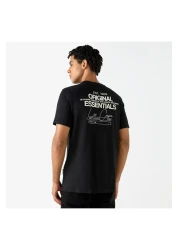 Lee Cooper تي شيرت مطبوع برقبة دائرية وأكمام قصيرة