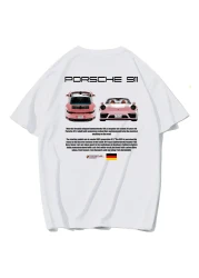 BRZ COLLECTION Porsche 911 Unisex Oversize White T-Shirt