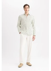 Defacto Viscose Trousers Regular Fit Straight Leg Pocket B4867Ax24Sp