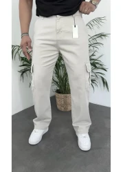 ElitWear Men's Baggy Model Trousers with Cargo Pockets and Waist Belt
