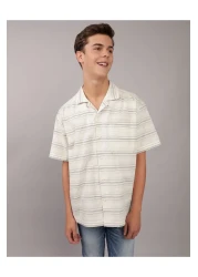 American Eagle AE Striped Button-Up Poolside Shirt