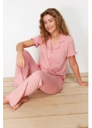 Collection Dried Rose RuFFle Cotton Pajamas Set - THMSS24PT00223