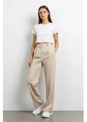  Collection Straight Cut Wide Leg Pleated Trousers - Twoss21Pl0155