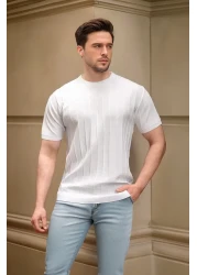  Collection Crew Neck White Cotton T-Shirt - Regular Fit Tmnss25Ts00062