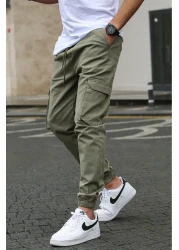 Madmext Men's Green Cargo Pocket Pants 5447