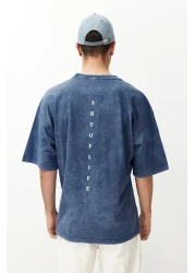  Collection Indigo Printed Oversize Cotton T-Shirt - Tmnss23Ts00166