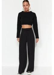  Collection High Waist Velcro Pleated Wide Leg Knitted Trousers - Twoaw24Pl00177