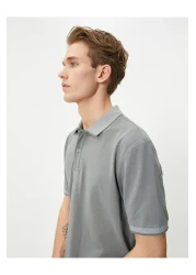 Koton Polo Neck T-Shirt Slim Fit Short Sleeve Collar Detail