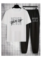 THEKONT Never Printed Women'S/Male's Oversize Top Tee/T-Shirt-Bottom Jogger Tracksuit Suit