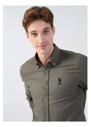 U.S. Polo Assn. Button Collar Green Men's Shirt Nova022k