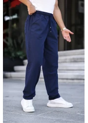 MY VİNTAGE كتان صيفي للرجال - بنطلون مريح