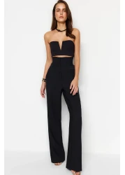  Collection Woven Black Corset Trousers - TPRSS23PL00033