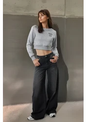  Collection Black High Waist Extra Wide Leg Palazzo Jeans Twoaw25Je00083