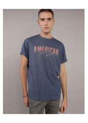 American Eagle تي شيرت جرافيكي مطرز بشعار AE